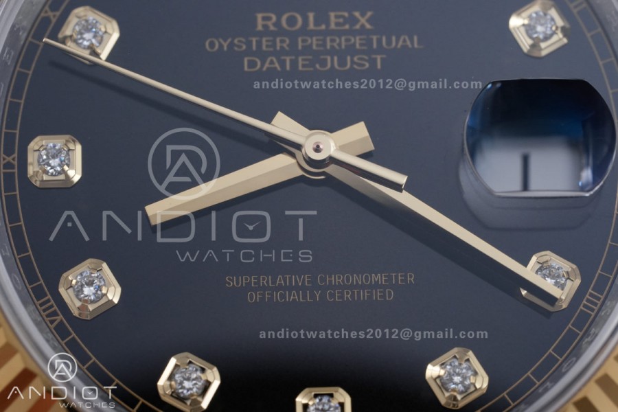 DateJust 41 126333 SS/YG ARF 1:1 Best Edition Black Diamonds Dial on Jubilee Bracelet DD3235