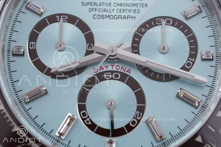 Daytona 126506 Gain Weight VSF 1:1 Best Edition Ice Blue Dial T Diamond Markers On Bracelet DD4131 (Free Sprung Look)