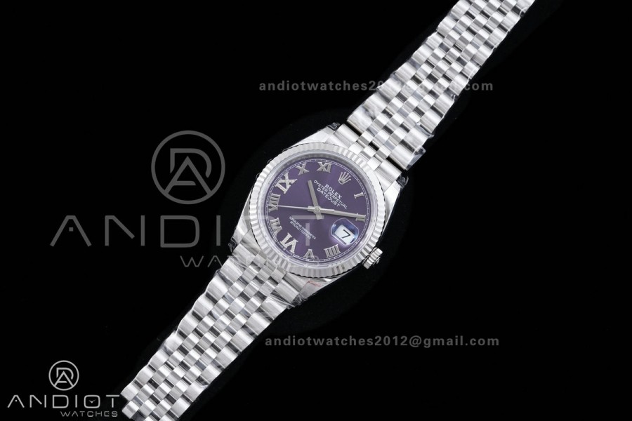 DateJust 36 SS 126234 VSF 1:1 Best Edition Purple Diamond Roman Dial on Jubilee Bracelet VS3235 V2