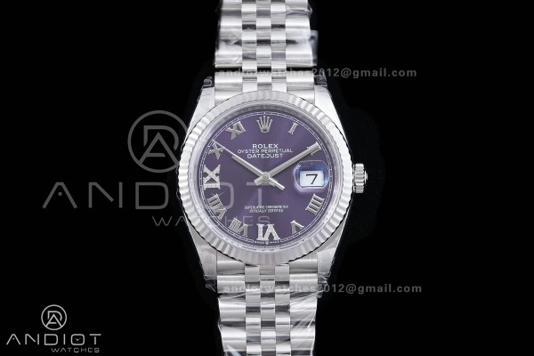 DateJust 36 SS 126234 VSF 1:1 Best Edition Purple Diamond Roman Dial on Jubilee Bracelet VS3235 V2