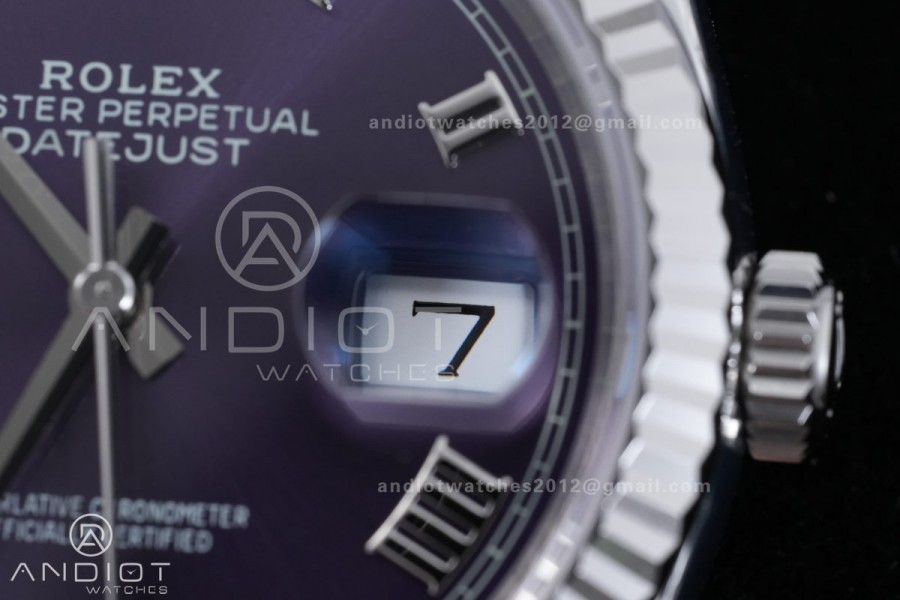 DateJust 36 SS 126234 VSF 1:1 Best Edition Purple Diamond Roman Dial on Jubilee Bracelet VS3235 V2