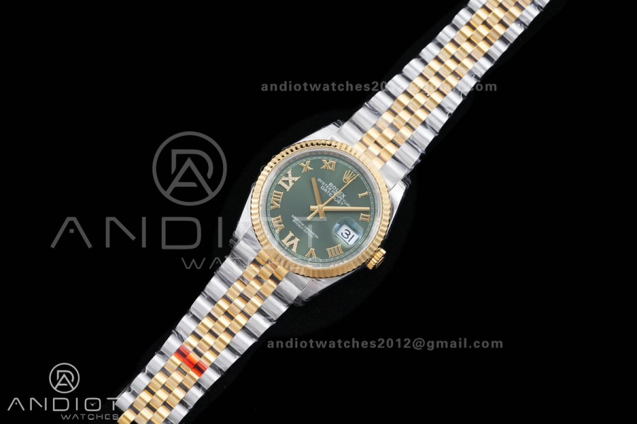 DateJust 36 126233 SS/YG VSF 1:1 Best Edition Green Roman Dial on Jubilee Bracelet VS3235 V2