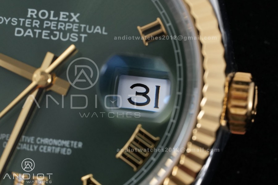 DateJust 36 126233 SS/YG VSF 1:1 Best Edition Green Roman Dial on Jubilee Bracelet VS3235 V2