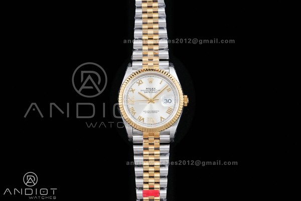 DateJust 36 126233 SS/YG VSF 1:1 Best Edition Silver Roman Dial on Jubilee Bracelet VS3235 V2