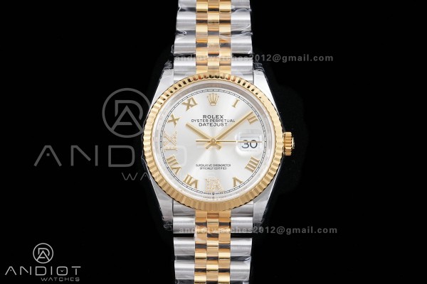 DateJust 36 126233 SS/YG VSF 1:1 Best Edition Silver Roman Dial on Jubilee Bracelet VS3235 V2