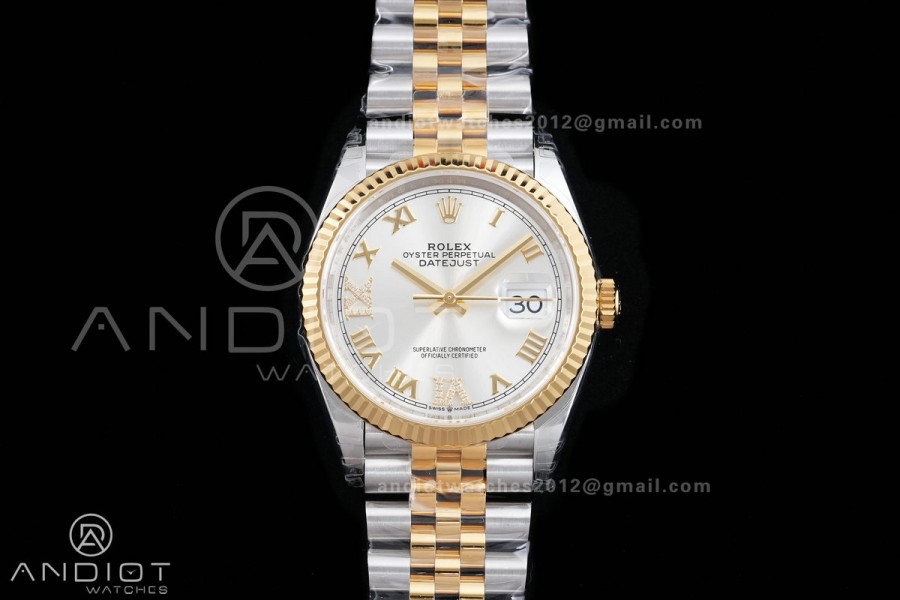 DateJust 36 126233 SS/YG VSF 1:1 Best Edition Silver Roman Dial on Jubilee Bracelet VS3235 V2