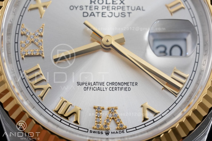 DateJust 36 126233 SS/YG VSF 1:1 Best Edition Silver Roman Dial on Jubilee Bracelet VS3235 V2