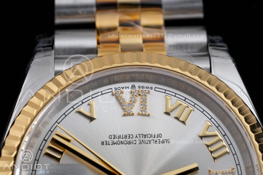 DateJust 36 126233 SS/YG VSF 1:1 Best Edition Silver Roman Dial on Jubilee Bracelet VS3235 V2