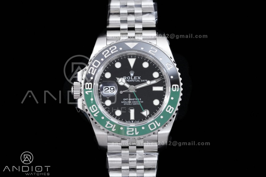 GMT-Master II 126720 VTNR 904L Steel V3 VSF 1:1 Sprite Best Edition Black Dial On Jubilee Bracelet DD3285 V4(Free Sprung) 