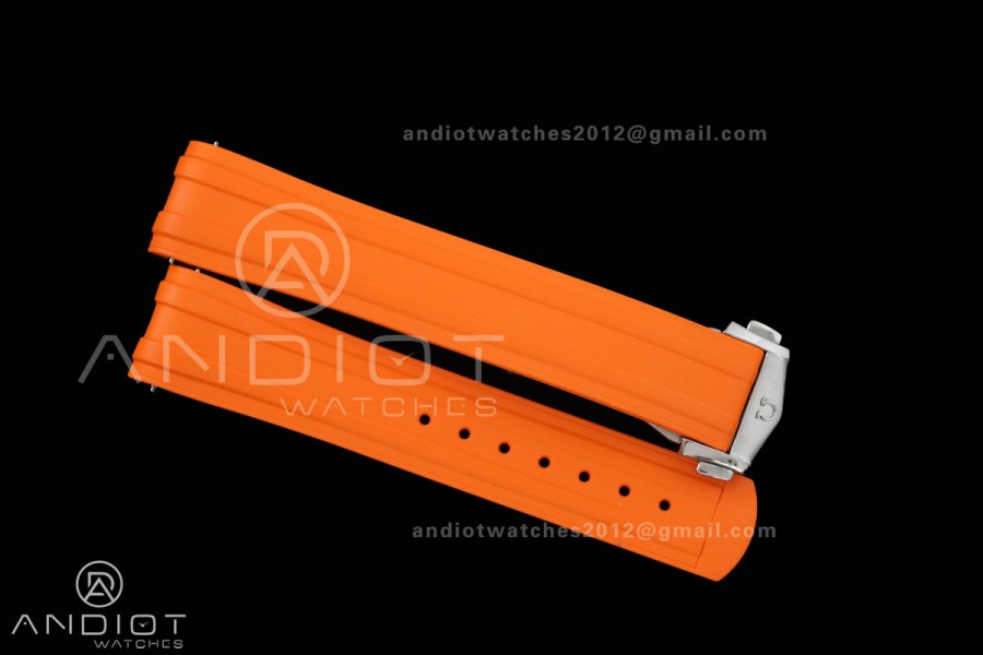 Seamaster 300M Diver 42mm Orange Second Hand SS ORF Best Edition Black Dial On Mesh Bracelet SuperClone 8806 (Free Rubber Strap)Free Sprung