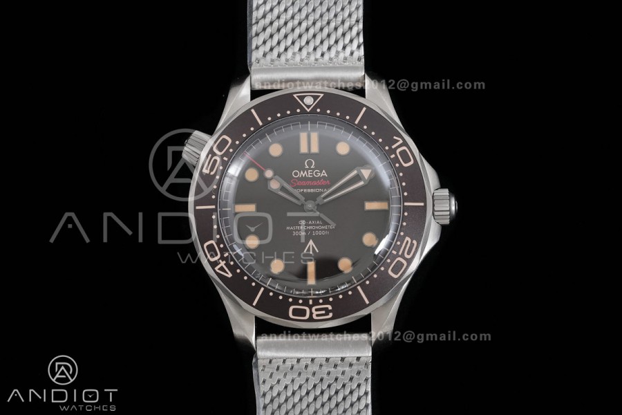 Seamaster 300 "No Time to Die" Titanium ORF 1:1 Best Edition On Titanium Mesh Bracelet SA8806 Super Clone (Free Nato)Free Sprung