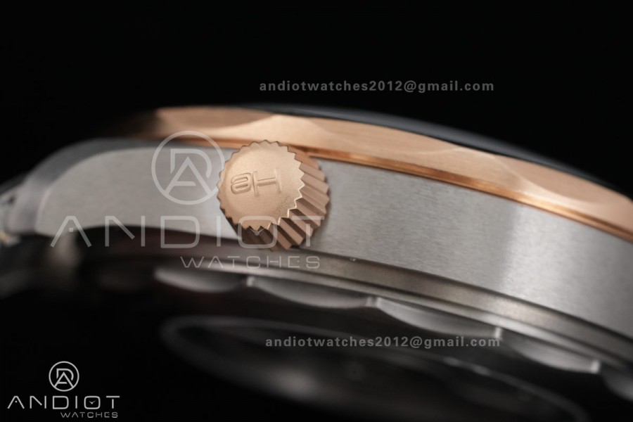 Seamaster 300M Diver Titanium/Bronze Gold ORF 1:1 Green Dial On Titanium Mesh Bracelet Asian Super Clone 8806(Free Rubber Strap)Free Sprung