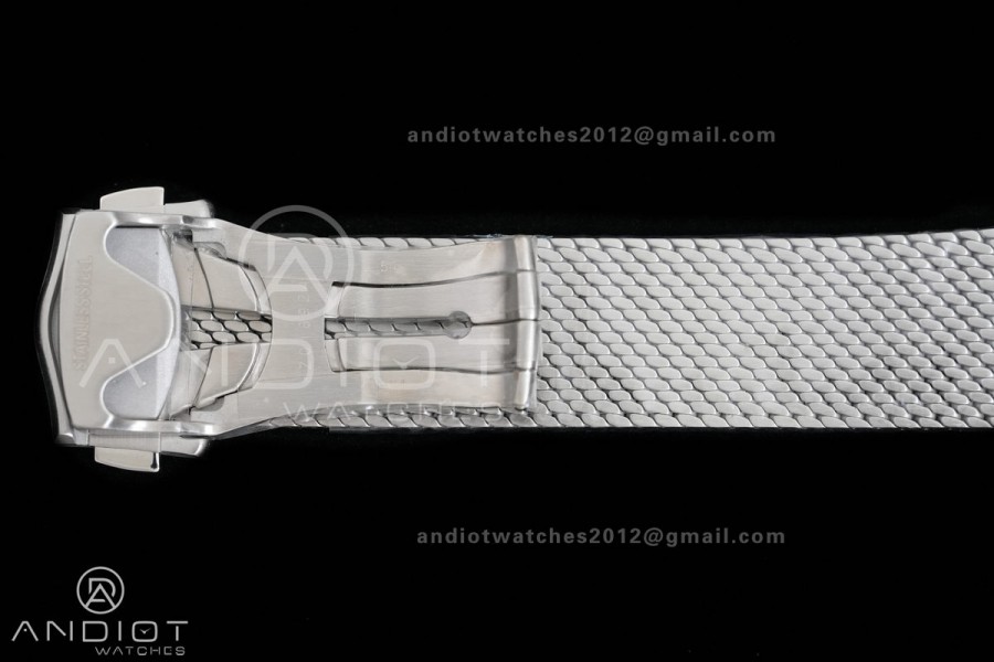 Seamaster 300M Diver 42mm SS ORF Best Edition Gray Dial On SS Mesh Bracelet Super Clone 8806 (Free Rubber Strap)Free Sprung