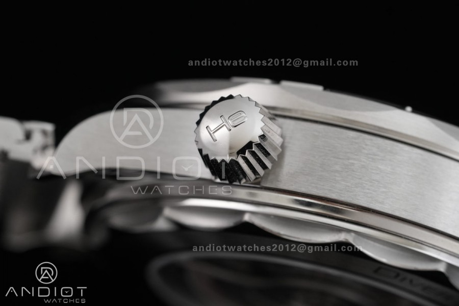 Seamaster 300M Diver 42mm SS ORF Best Edition Black Wave Texture Dial On Mesh Bracelet Super Clone 8806 (Free Rubber Strap) Free Sprung