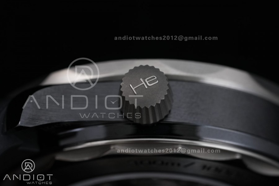 Seamaster Diver 300M Black Ceramic/SS ORF 1:1 Best Edition Black Dial On Black Rubber Strap Super Clone Asian 8806 Free Sprung