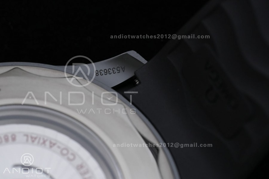 Seamaster Diver 300M Black Ceramic/SS ORF 1:1 Best Edition Black Dial On Black Rubber Strap Super Clone Asian 8806 Free Sprung