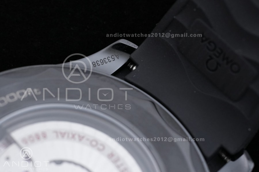 Seamaster Diver 300M Black Ceramic/DLC ORF 1:1 Best Edition Black Dial On Black Rubber Strap Super Clone Asian 8806 Free Sprung