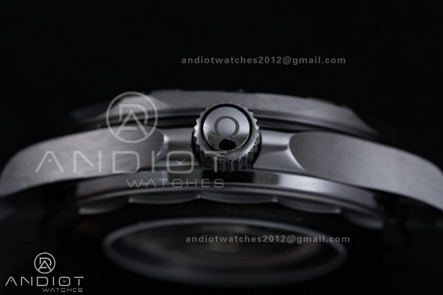 Seamaster Diver 300M Black Ceramic/DLC ORF 1:1 Best Edition Black Dial On Black Rubber Strap Super Clone Asian 8806 Free Sprung