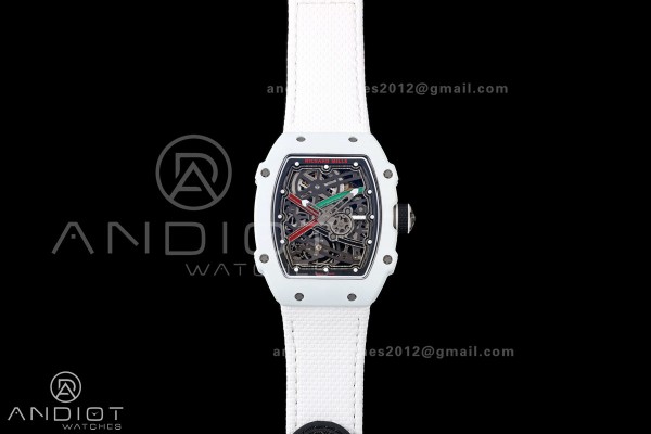 RICH Maker's 1:1 RM67-02 White NTPT UAE Skeleton Dial CRMA7 Super Clone