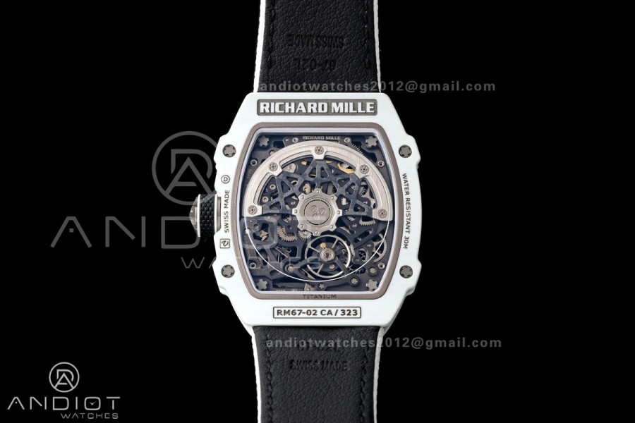 RICH Maker's 1:1 RM67-02 White NTPT UAE Skeleton Dial CRMA7 Super Clone
