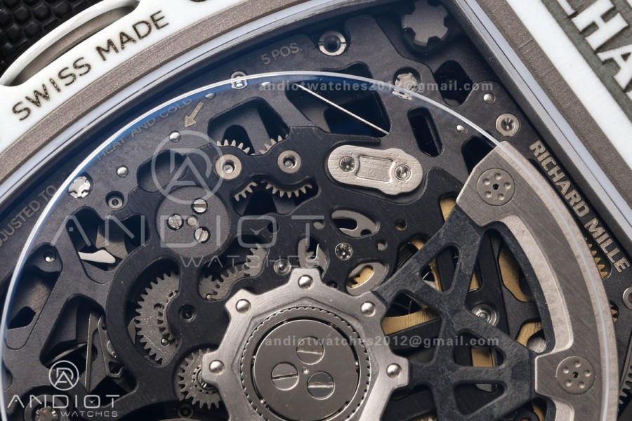 RICH Maker's 1:1 RM67-02 White NTPT UAE Skeleton Dial CRMA7 Super Clone