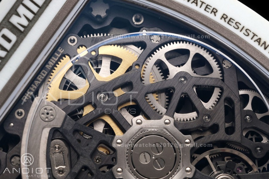 RICH Maker's 1:1 RM67-02 White NTPT UAE Skeleton Dial CRMA7 Super Clone