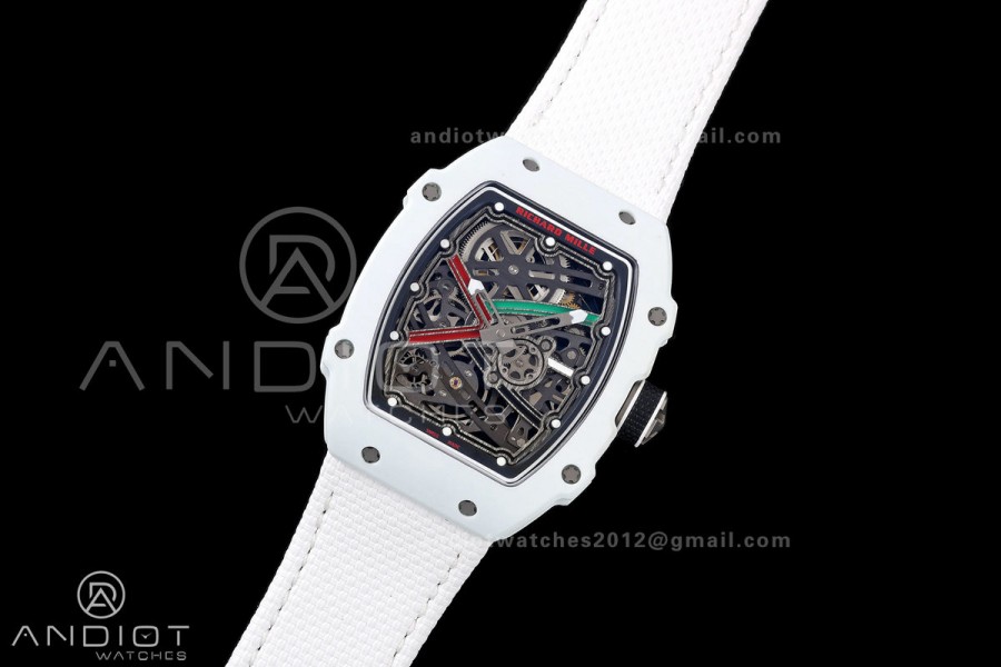 RICH Maker's 1:1 RM67-02 White NTPT UAE Skeleton Dial CRMA7 Super Clone