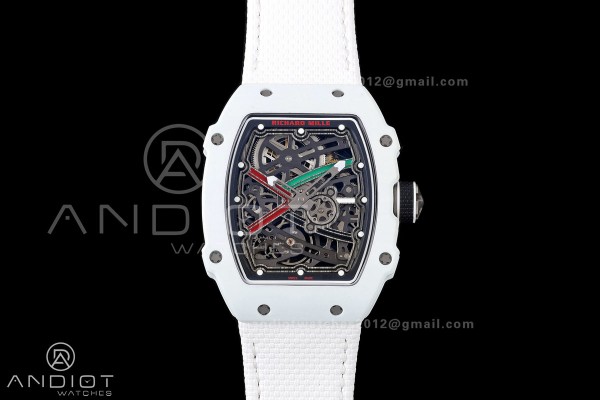 RICH Maker's 1:1 RM67-02 White NTPT UAE Skeleton Dial CRMA7 Super Clone