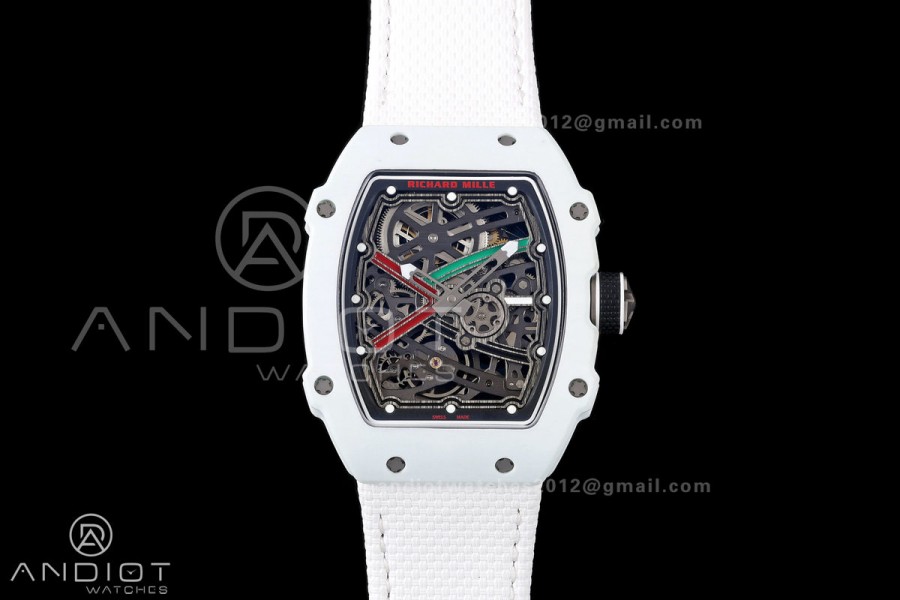 RICH Maker's 1:1 RM67-02 White NTPT UAE Skeleton Dial CRMA7 Super Clone