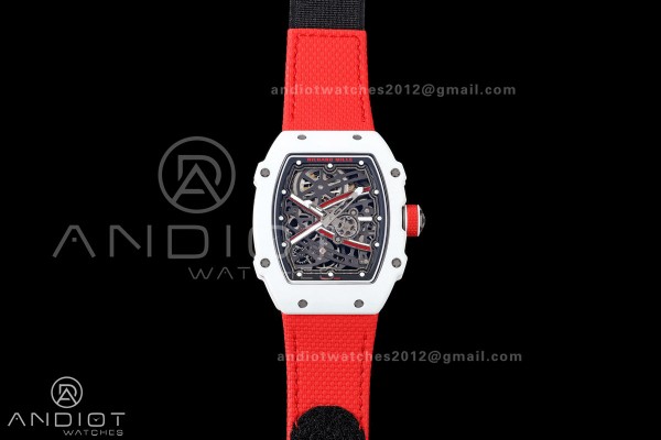 RICH Maker's 1:1 RM67-02 White NTPT Leclerc Skeleton Dial CRMA7 Super Clone