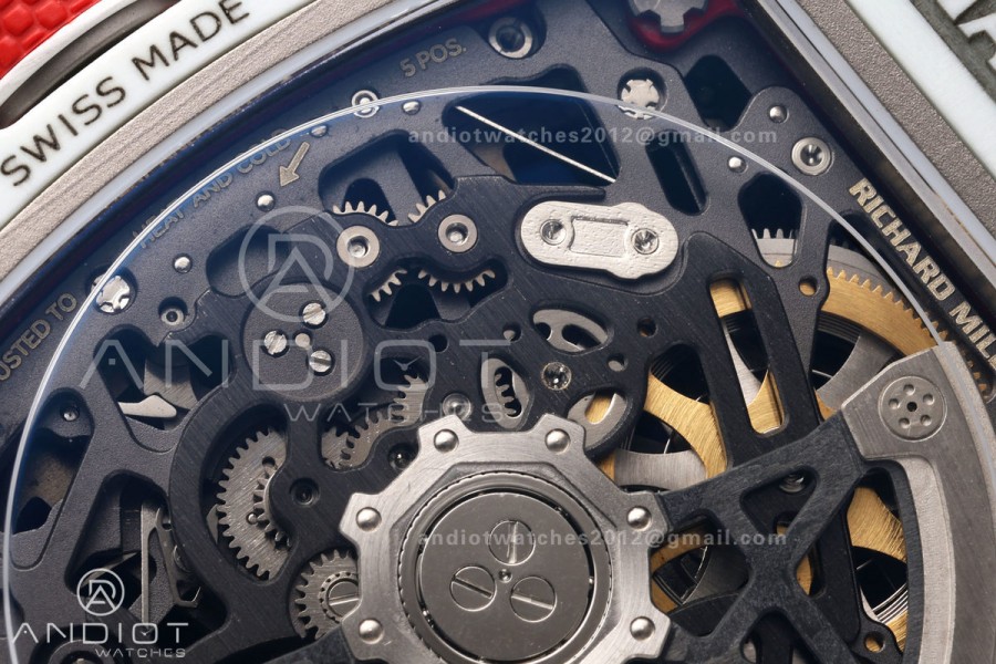 RICH Maker's 1:1 RM67-02 White NTPT Leclerc Skeleton Dial CRMA7 Super Clone