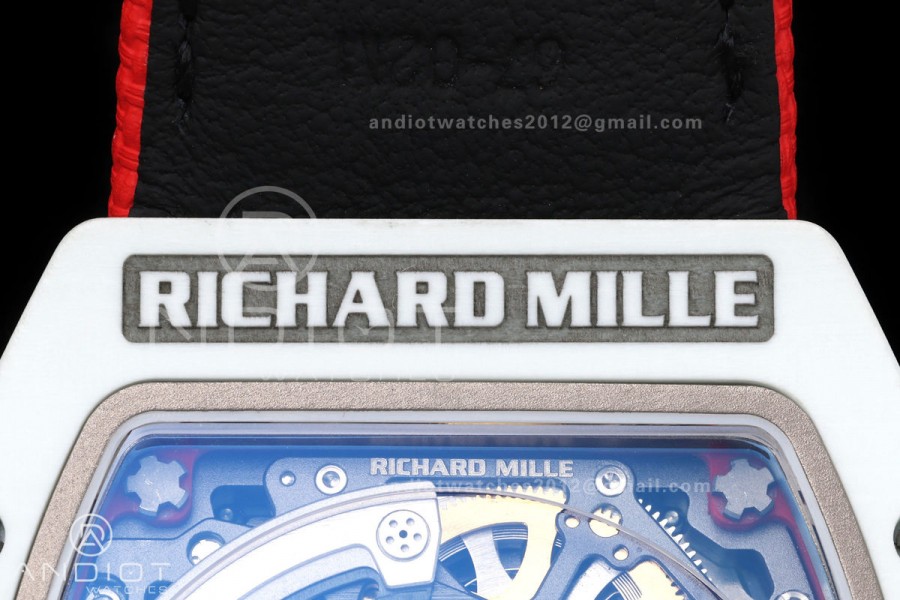 RICH Maker's 1:1 RM67-02 White NTPT Leclerc Skeleton Dial CRMA7 Super Clone