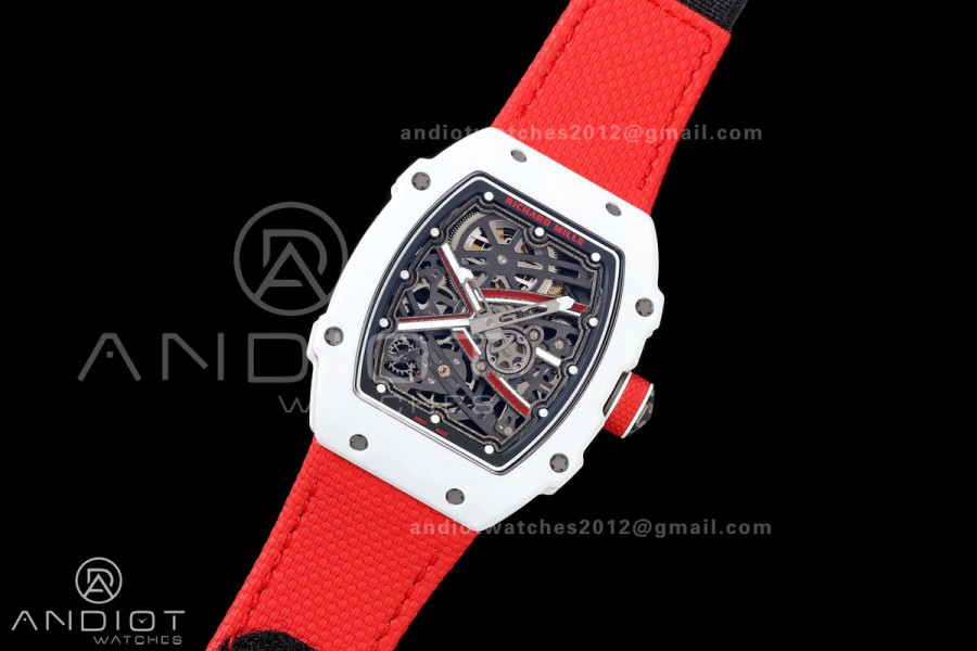 RICH Maker's 1:1 RM67-02 White NTPT Leclerc Skeleton Dial CRMA7 Super Clone