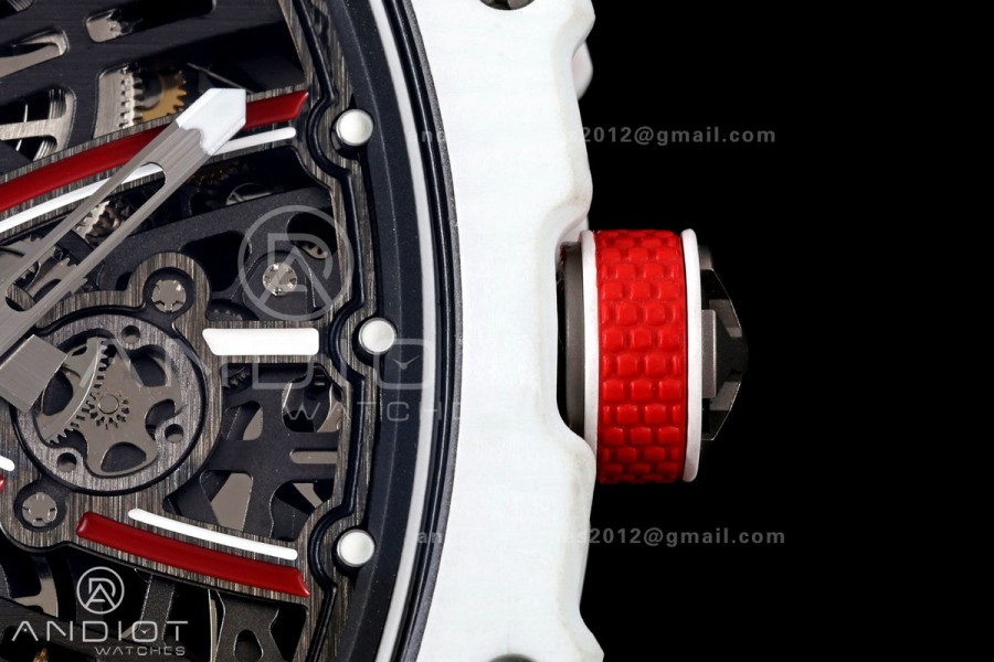 RICH Maker's 1:1 RM67-02 White NTPT Leclerc Skeleton Dial CRMA7 Super Clone