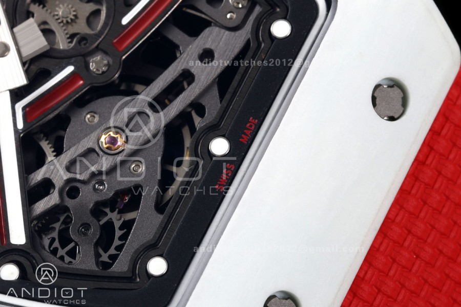 RICH Maker's 1:1 RM67-02 White NTPT Leclerc Skeleton Dial CRMA7 Super Clone
