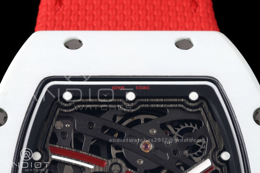 RICH Maker's 1:1 RM67-02 White NTPT Leclerc Skeleton Dial CRMA7 Super Clone