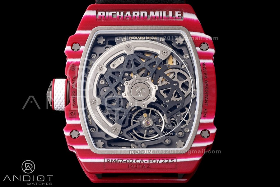 RICH Maker's 1:1 RM67-02 Purple NTPT Mutaz Skeleton Dial CRMA7 Super Clone
