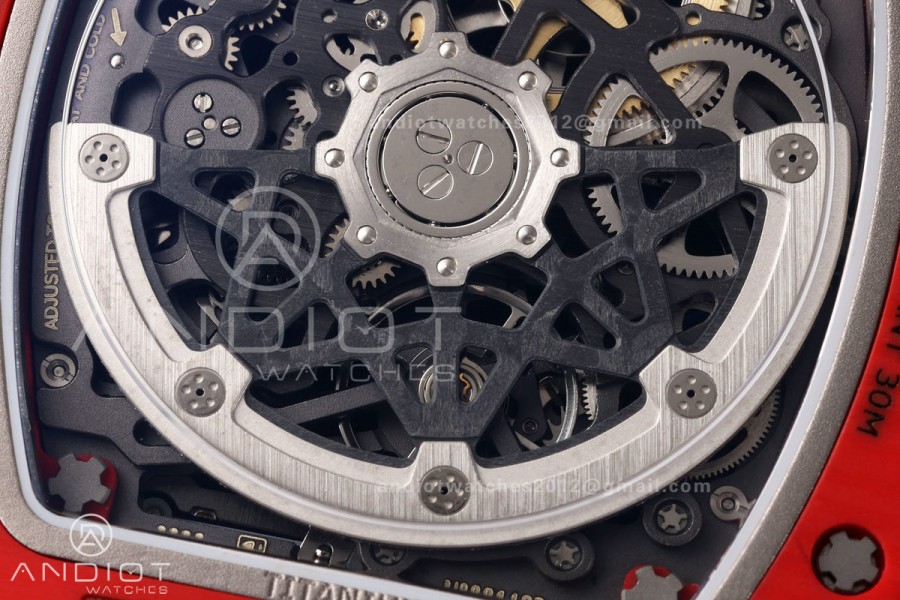 RICH Maker's 1:1 RM67-02 Red NTPT Sebastien Buemi Skeleton Dial CRMA7 Super Clone