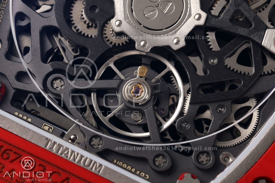 RICH Maker's 1:1 RM67-02 Red NTPT Sebastien Buemi Skeleton Dial CRMA7 Super Clone
