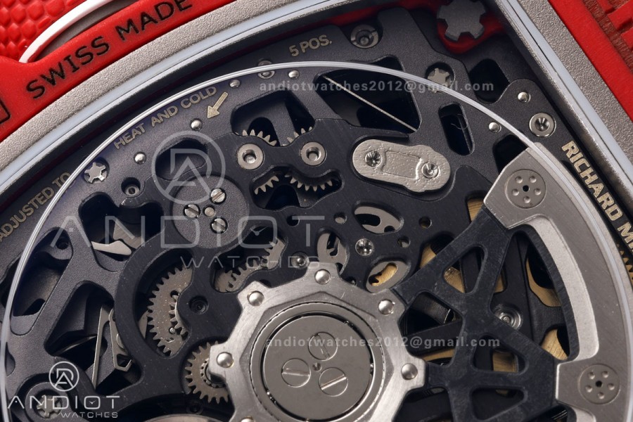 RICH Maker's 1:1 RM67-02 Red NTPT Sebastien Buemi Skeleton Dial CRMA7 Super Clone