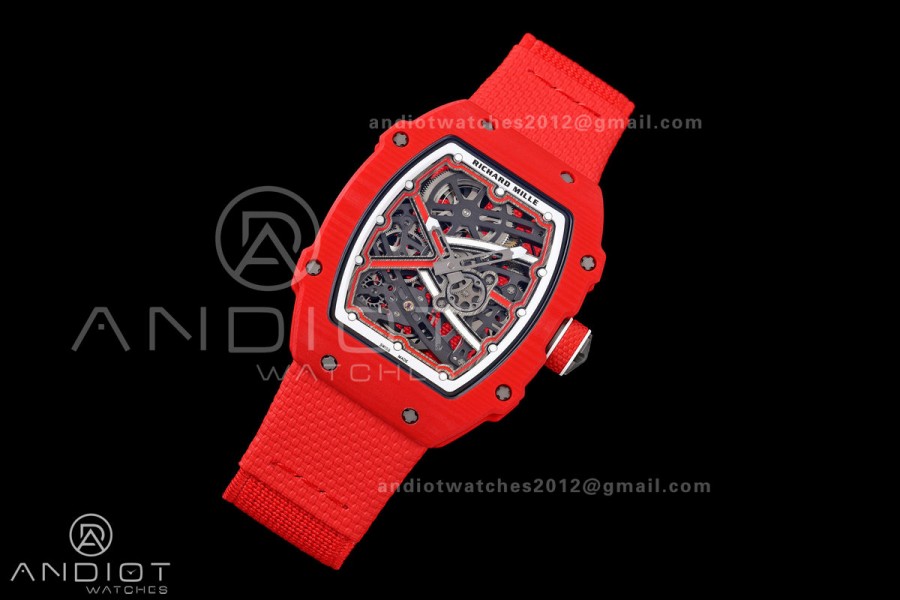 RICH Maker's 1:1 RM67-02 Red NTPT Sebastien Buemi Skeleton Dial CRMA7 Super Clone