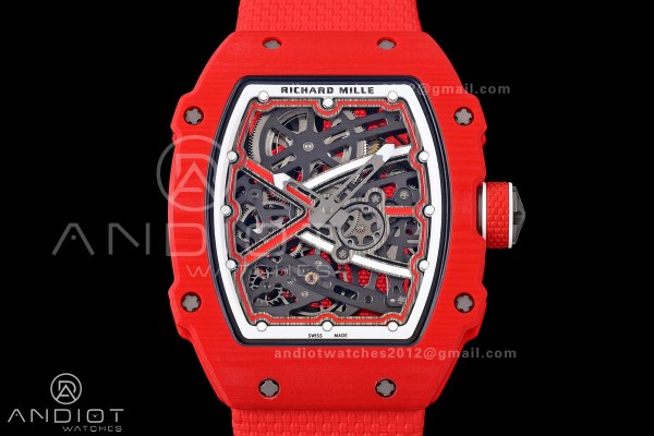 RICH Maker's 1:1 RM67-02 Red NTPT Sebastien Buemi Skeleton Dial CRMA7 Super Clone