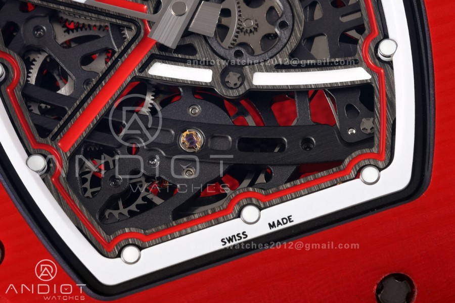 RICH Maker's 1:1 RM67-02 Red NTPT Sebastien Buemi Skeleton Dial CRMA7 Super Clone
