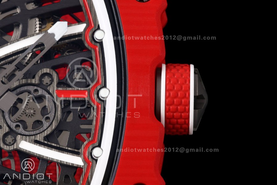 RICH Maker's 1:1 RM67-02 Red NTPT Sebastien Buemi Skeleton Dial CRMA7 Super Clone
