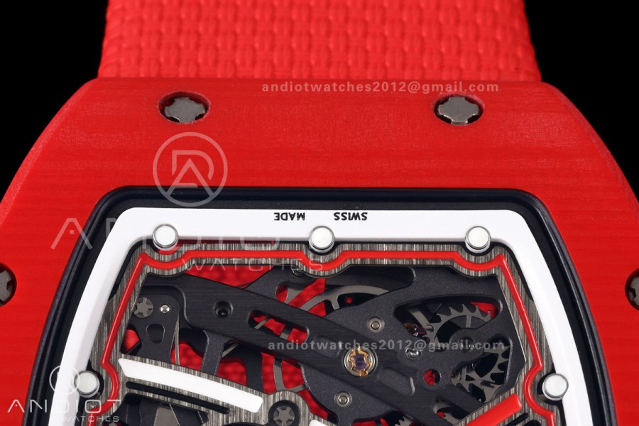RICH Maker's 1:1 RM67-02 Red NTPT Sebastien Buemi Skeleton Dial CRMA7 Super Clone