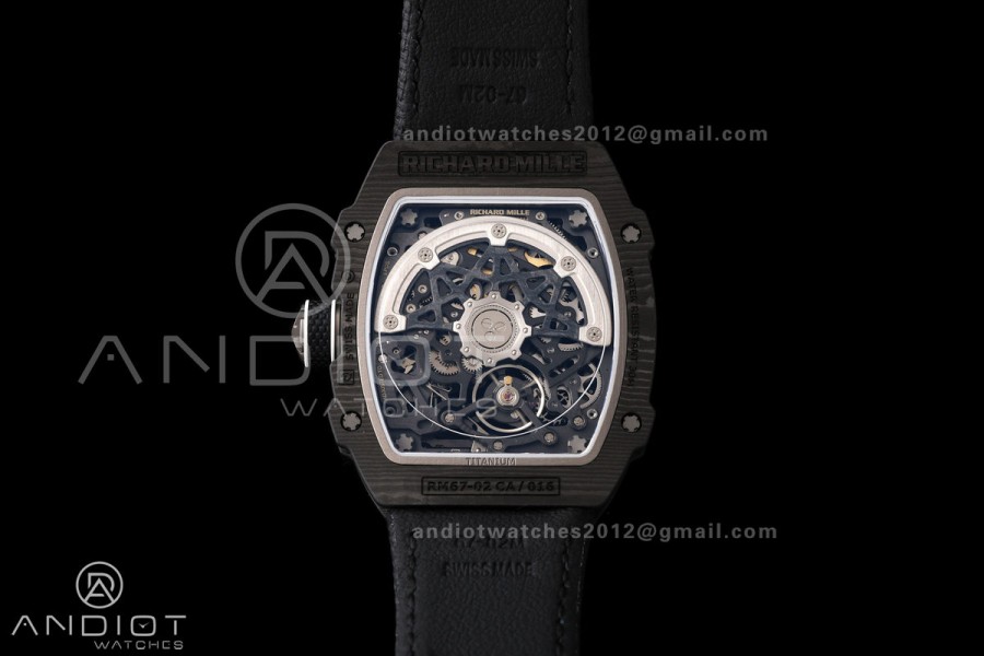 RICH Maker's 1:1 RM67-02 Black NTPT UAE Skeleton Dial CRMA7 Super Clone