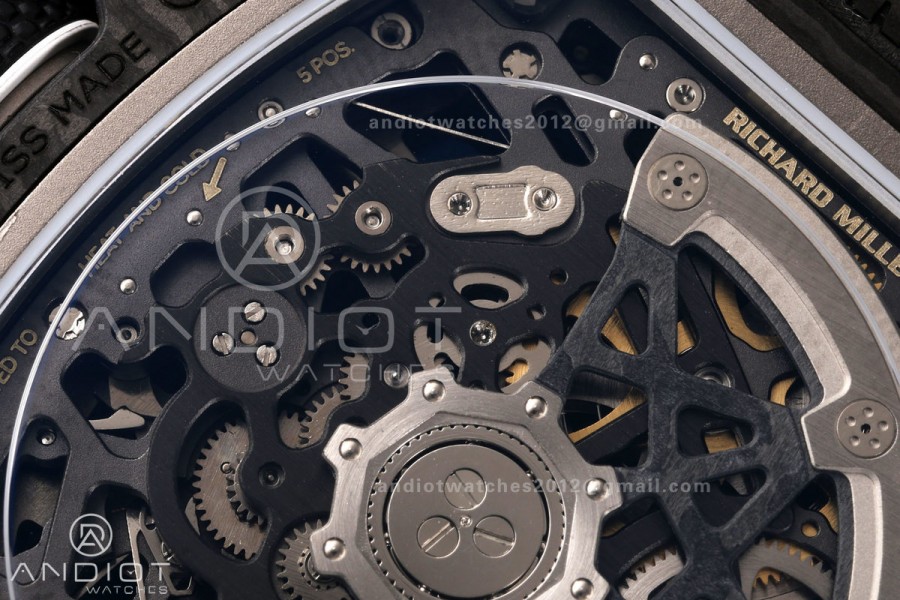 RICH Maker's 1:1 RM67-02 Black NTPT UAE Skeleton Dial CRMA7 Super Clone