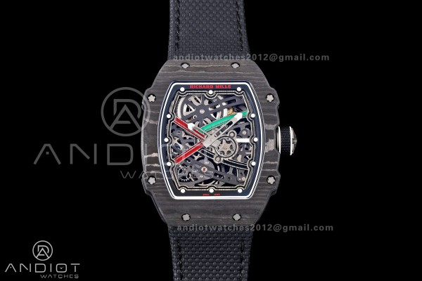 RICH Maker's 1:1 RM67-02 Black NTPT UAE Skeleton Dial CRMA7 Super Clone