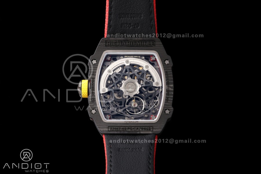 RICH Maker's 1:1 RM67-02 Black NTPT Germany Skeleton Dial CRMA7 Super Clone