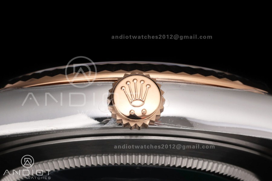 DateJust 41 126331 SS/RG VSF 1:1 Best Edition Gray Dial Green Roman on Oyster Bracelet VS3235 V2s